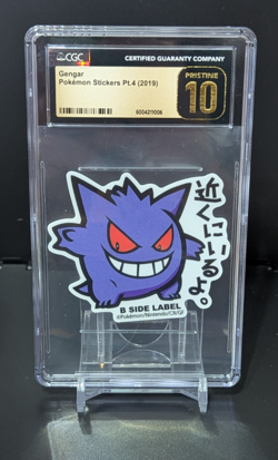 2019 GENGAR B-Side Label Pokemon CGC 10 PRISTINE Graded Sticker - Image 1
