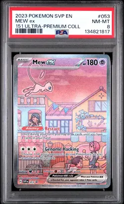 2023 POKEMON SVP EN-SV BLACK STAR PROMO 151 ULTRA-PREM COLL #053 MEW EX PSA 8 - Image 1