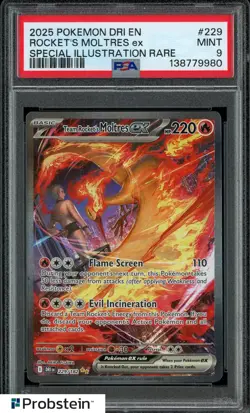 2025 Pokemon Dri En Special Illustration Rocket's Moltres ex #229 PSA 9 MINT - Image 1