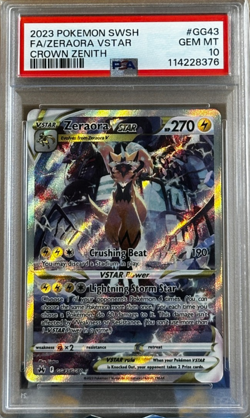 Pokemon Crown Zenith Galarian Gallery Zeraora VSTAR GG43/GG70 PSA 10 Gem Mint UK - Image 1