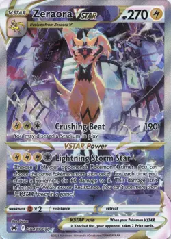 Pokemon TCG: Crown Zenith Galarian Gallery Zeraora VSTAR GG43/GG70 - Near Mint - Image 3