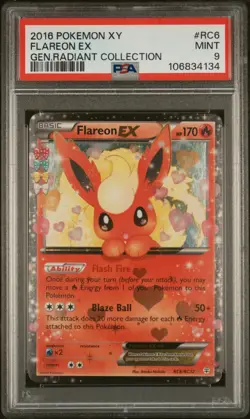 2016 POKEMON XY GENERATIONS RADIANT COLL #RC6 FLAREON EX PSA 9 - Image 1
