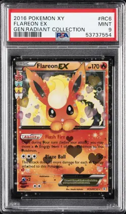 2016 POKEMON XY GENERATIONS RADIANT COLL #RC6 FLAREON EX PSA 9 - Image 1