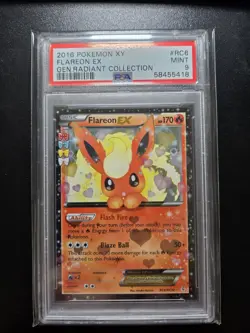 2016 POKEMON XY GENERATIONS RADIANT COLL #RC6 FLAREON EX PSA 9 - Image 1