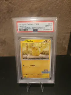 2025 POKEMON SVP EN-SV BLACK STAR PROMO ILLUSTRATION CONTEST 2024 PIKACHU PSA 10 - Image 1