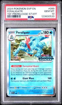 2024 POKEMON SVP EN-SV BLACK STAR PROMO #089 FERALIGATR PSA 10 - Image 1