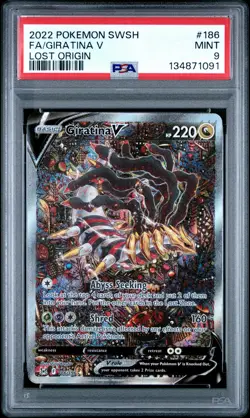 2022 POKEMON SWORD & SHIELD LOST ORIGIN #186 FULL ART/GIRATINA V PSA 9 - Image 1