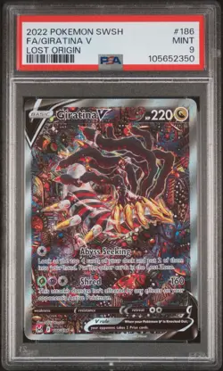 2022 POKEMON SWORD & SHIELD LOST ORIGIN #186 FULL ART/GIRATINA V PSA 9 - Image 1