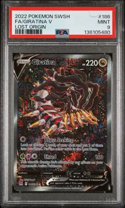 2022 POKEMON SWORD & SHIELD LOST ORIGIN #186 FULL ART/GIRATINA V PSA 9 - Image 1