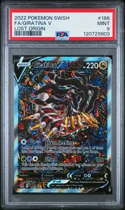 2022 POKEMON SWORD & SHIELD LOST ORIGIN #186 FULL ART/GIRATINA V PSA 9 - Image 1