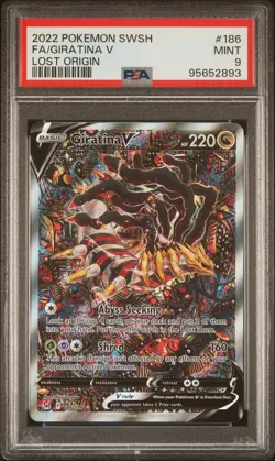 2022 POKEMON SWORD & SHIELD LOST ORIGIN #186 FULL ART/GIRATINA V PSA 9 - Image 1