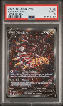 2022 POKEMON SWORD & SHIELD LOST ORIGIN #186 FULL ART/GIRATINA V PSA 9 - Image 1