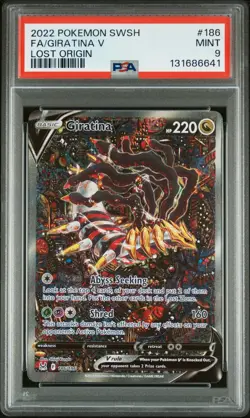 2022 POKEMON SWORD & SHIELD LOST ORIGIN #186 FULL ART/GIRATINA V PSA 9 - Image 1