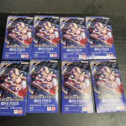 One Piece TCG The Azure Sea's Seven Sleeved Boosters OP-14 English Lot Of 8 - Image 1