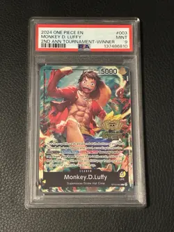 One Piece ST13-003 Luffy 2nd Anniversary Tournament Winner Promo PSA 9 - Image 1