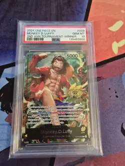 One Piece ST13-003 Luffy 2nd Anniversary Tournament Winner Promo PSA 10 - Image 2
