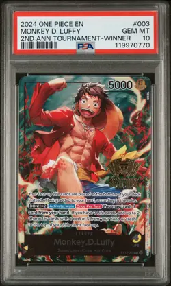 One Piece ST13-003 Luffy 2nd Anniversary Tournament Winner Promo PSA 10 - Image 1