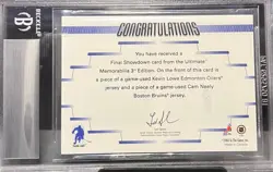 KEVIN LOWE / CAM NEELY - 2002-03 BAP ULTIMATE MEMORABILIA - FINAL SHOWDOWN /40 - Image 2