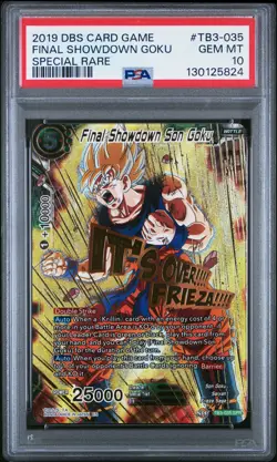 2019 DBS CARD GAME SPECIAL RARE #TB3-035 FINAL SHOWDOWN SON GOKU PSA 10 - Image 1