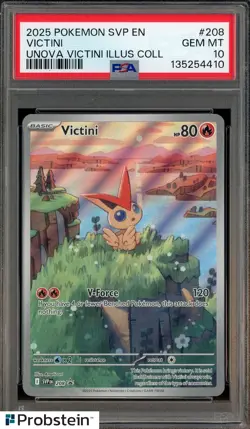 2025 Pokemon SVP EN Unova Victini Illus Coll #208 Victini PSA 10 GEM MINT - Image 1