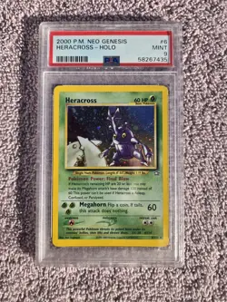 Pokemon WOTC 2000 Neo Genesis Heracross Holo Rare #6 PSA 9 Mint VERY CLEAN 9 - Image 1
