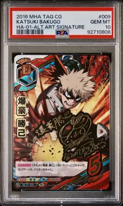 HA-01-009 Katsuki Bakugo Signature 2016 My Hero Academia Tag Card Game PSA 10 - Image 1