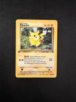 1999 Pokemon TCG Pikachu Card 60/64 Jungle 1st Edition Red Cheeks LP ERROR - Image 1