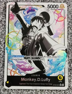 Starter Deck 29 Egghead Monkey.D.Luffy ST29-001 Parallel Foil NM Free Shipping - Image 1