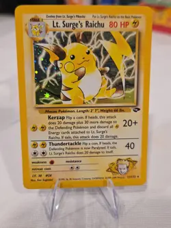 Pokemon TCG Lt. Surge's Raichu 11/132 Holo Rare Gym Challenge Mint Unplayed - Image 1