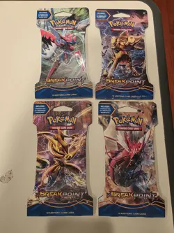 Pokemon: XY Breakpoint - Sleeved Booster Packs Full Art Set of 4 Sealed - Image 1