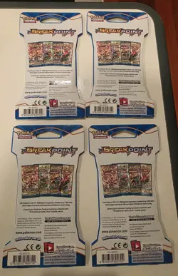 Pokemon: XY Breakpoint - Sleeved Booster Packs Full Art Set of 4 Sealed - Image 2