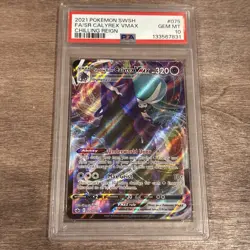 2021 Pokemon SWSH Chilling Reign Shadow Rider Calyrex Vmax #075 PSA 10 Gem Mint - Image 1