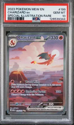 2023 POKEMON MEW EN-151 SPECIAL ILLUSTRATION RARE #199 CHARIZARD EX PSA 10 - Image 1