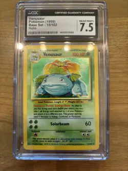Venusaur Holo Rare - Base Set 15/102 - WOTC Pokemon - CGC 7.5 - Near Mint + - Image 1