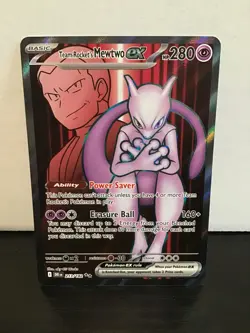 Team Rocket's Mewtwo ex 213/182 Pokemon Destined Rivals Holo Ultra Rare Full Art - Image 1