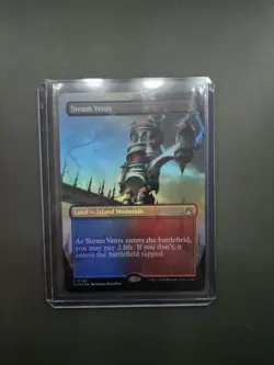 MTG Steam Vents Borderless Foil Ravnica Remastered Card M/Nm Condition - Image 1
