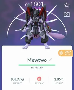 Pokemon Go PTC Acc, Guaranteed Lucky Armor Mewtwo - Image 1