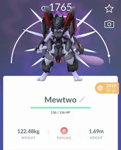 Pokemon Go PTC Acc, Guaranteed Lucky Armor Mewtwo - Image 1