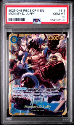 2025 One Piece A Fist of Divine Speed Monkey.D.Luffy OP11-118 PSA 10 - Image 1