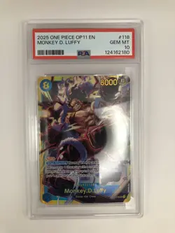 2025 One Piece A Fist of Divine Speed Monkey.D.Luffy OP11-118 PSA 10 - Image 4
