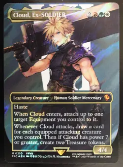 Cloud, Ex-SOLDIER (Borderless) (Surge Foil) Commander: Final Fantasy Foil #0202 - Image 1