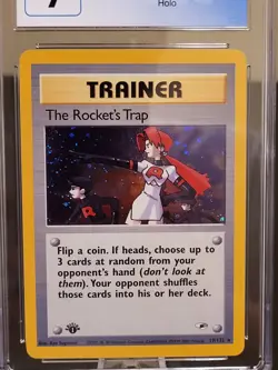 CGC 9 MINT The Rocket's Trap Gym Heroes 1st Edition 19/132 Holo Pokemon Card - Image 5
