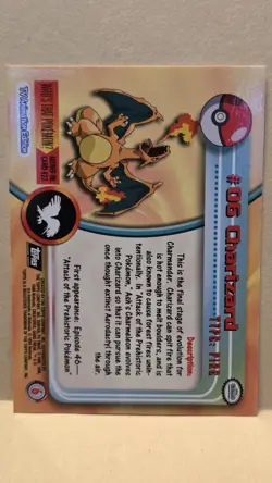 Pokemon TCG Charizard 06 Topps Black Label TV Animation Edition NM Non-Holo - Image 2