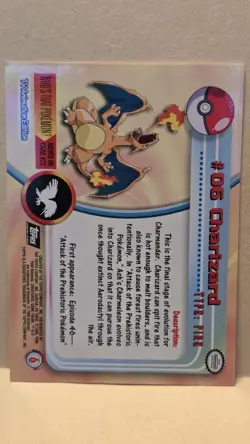 Pokemon TCG Charizard 06 Topps Black Label TV Animation Edition NM Non-Holo - Image 4