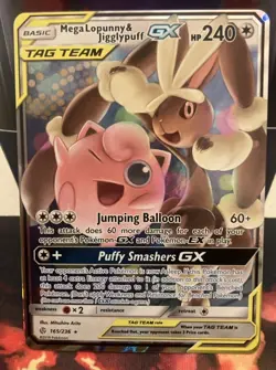 Mega Lopunny & Jigglypuff GX 165/236 - Tag Team - Cosmic Eclipse - NM Pokemon - Image 1