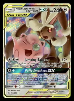 Mega Lopunny & Jigglypuff GX - Cosmic Eclipse 165/236 NM Pokemon TCG - Image 1