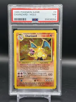 PSA 7 Charizard Holo Rare #4 1999 Pokemon Base Set Unlimited English WOTC NM - Image 1