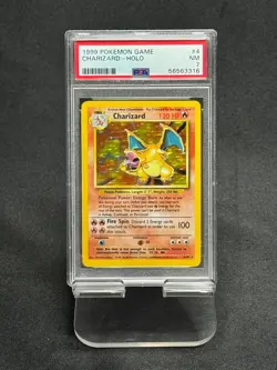 1999 POKEMON BASE SET UNLIMITED #4 CHARIZARD-HOLO PSA 7 - Image 1