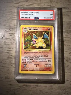 1999 POKEMON BASE SET UNLIMITED #4 CHARIZARD-HOLO PSA 7 New Slab - Image 1