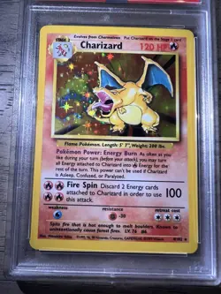 1999 POKEMON BASE SET UNLIMITED #4 CHARIZARD-HOLO PSA 7 New Slab - Image 2